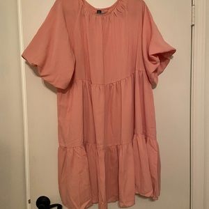 Pink/Peach Puff Sleeve 2X Dress! Never worn!